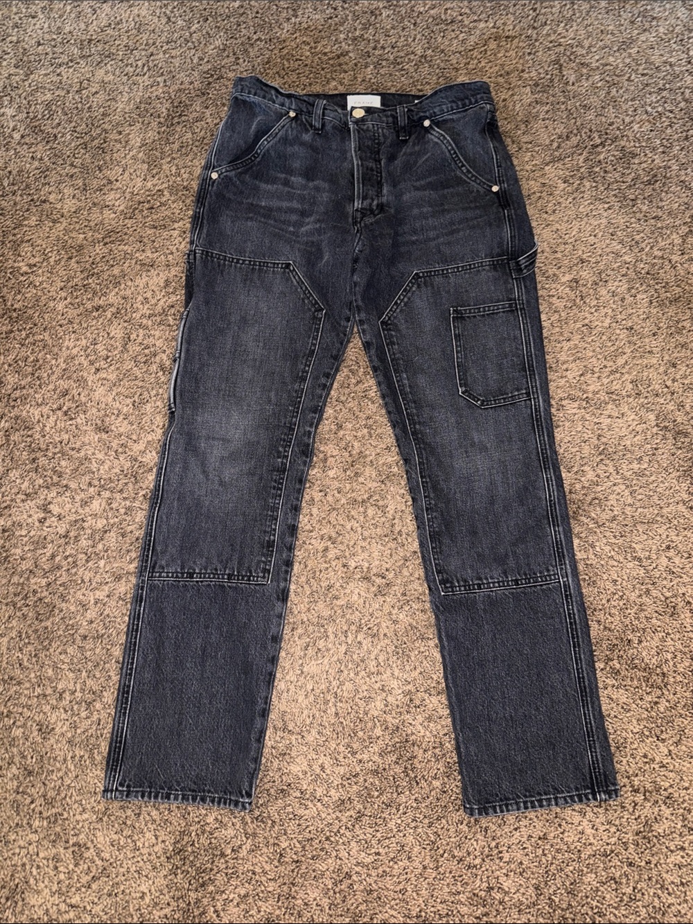 Woman’s Frame Black Wash Utility Jeans - Black Denim